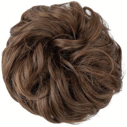 Messy Curly Hair Bun Extension – Voluminous Synthetic Elastic Chignon Scrunchie for Effortless Updo, Instant Volume & Natural-Looking Glam Hairpiece for Women