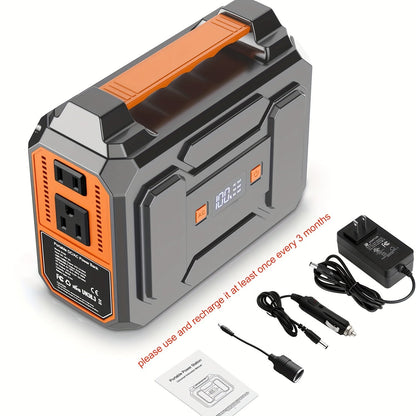 High-Capacity Portable Power Station – 39600mAh 146Wh Solar Generator with Dual AC Outlets, USB-C, LED for Outdoor & Emergency Use
