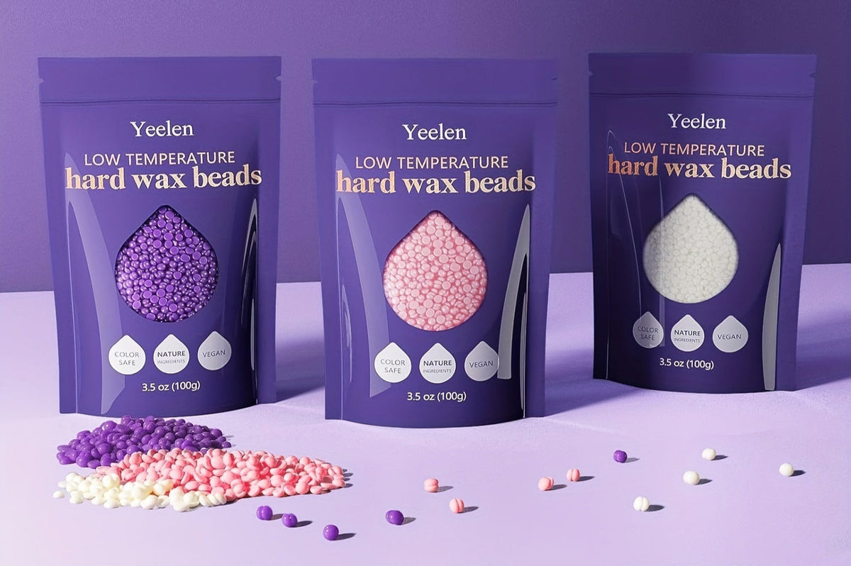 Sensitive Skin Wax Beads Hair Removal Kit – 6pcs Bikini Wax Beads with Silicone Pot for Smooth Body, Legs, and At-Home Waxing