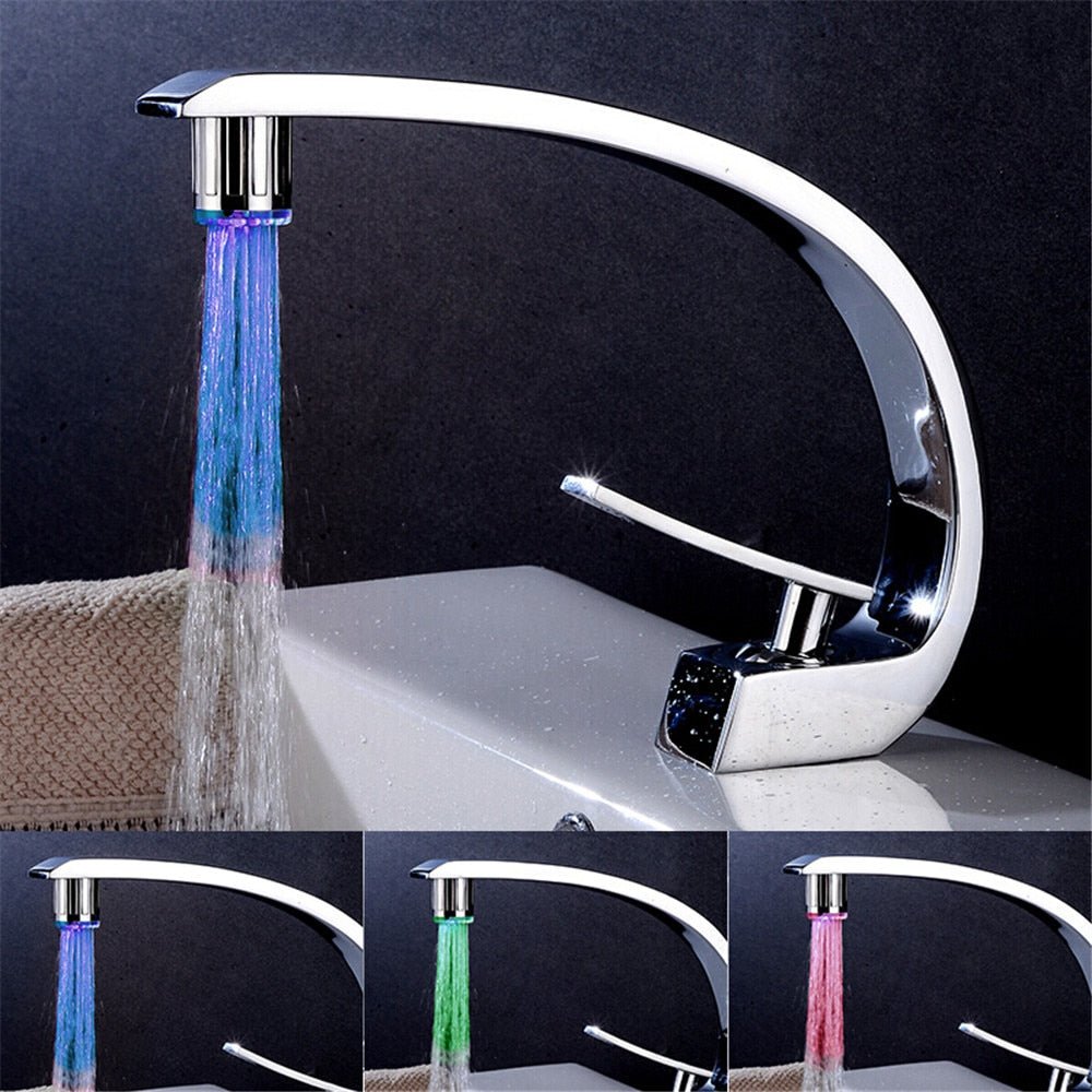 Color-Changing Glow LED Faucet Light for Bathroom Kitchen Tap Sink, Temperature-sensitive