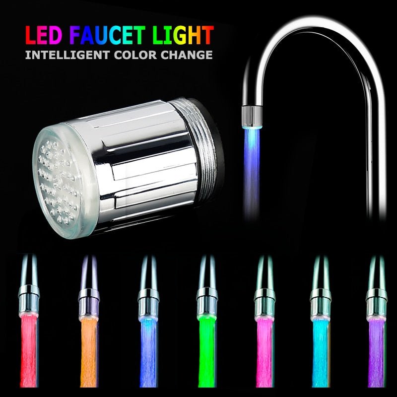 Color-Changing Glow LED Faucet Light for Bathroom Kitchen Tap Sink, Temperature-sensitive