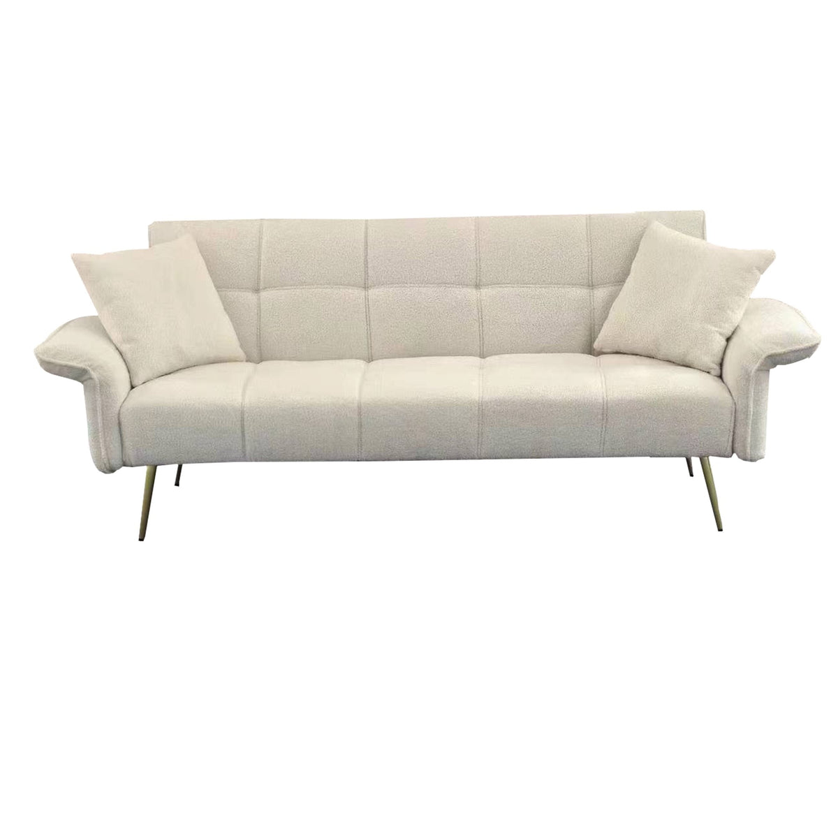 Futon Sofa Bed, Convertible Double Sofa Bed with Folding Armrests for Living Rooms and Small Spaces (70.1")