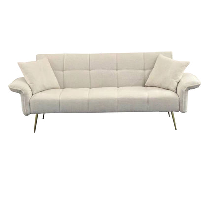 Futon Sofa Bed, Convertible Double Sofa Bed with Folding Armrests for Living Rooms and Small Spaces (70.1")