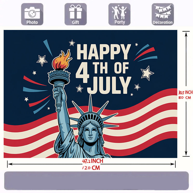 Patriotic Party Banner – 4th of July Large American Flag Backdrop for Wall Décor, Photo Booths, and Events