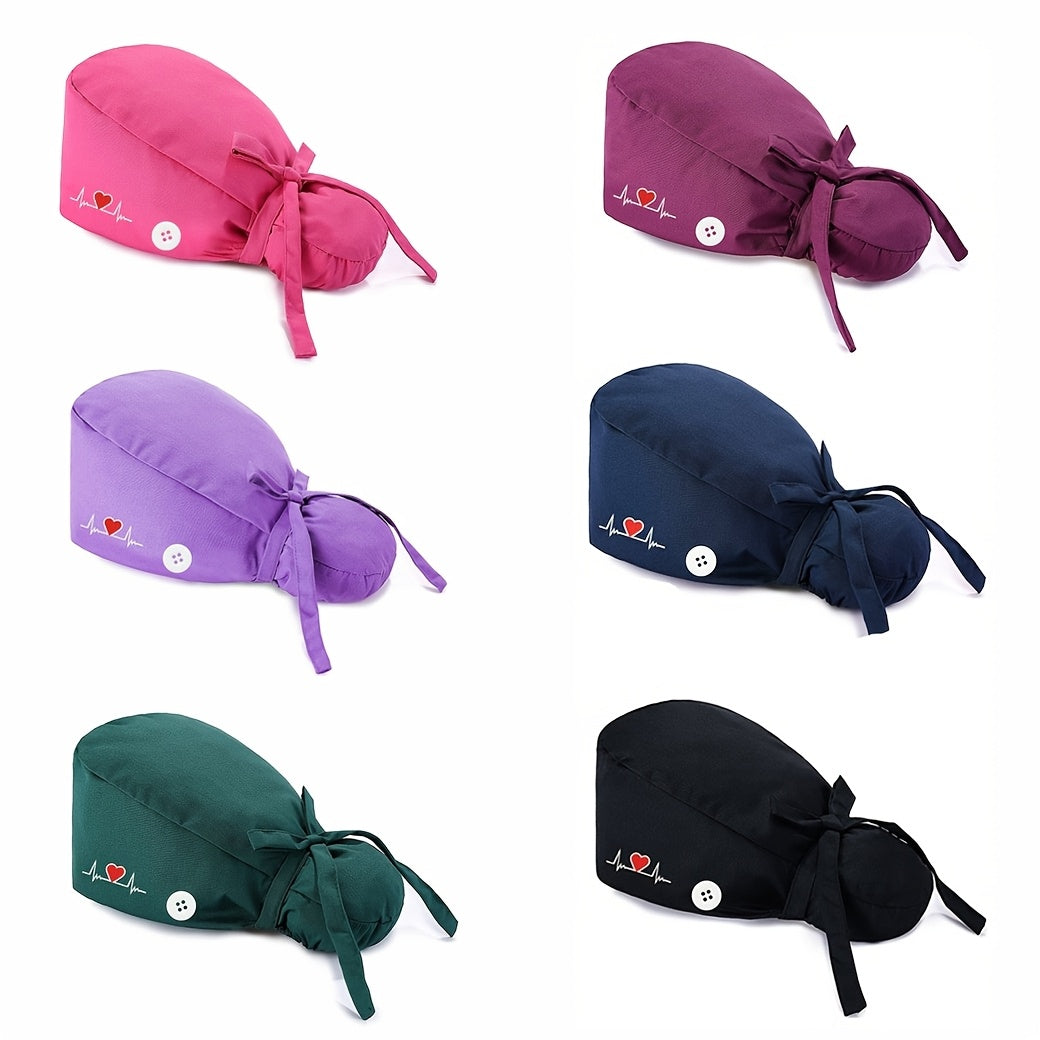 Adjustable Scrub Caps for Women – Lightweight Breathable Nurse Hats with Ponytail Holder for Doctors and Healthcare Staff