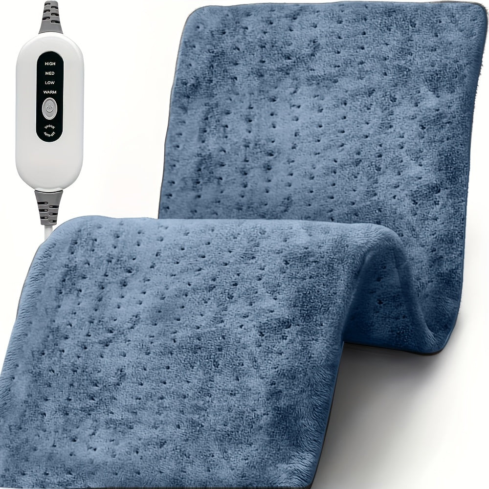 Soft Flannel Electric Heating Pad – 12”x24” Wrap with 4 Heat Settings, Auto Shut-Off, Fast Heating, Machine Washable for Full-Body Relief