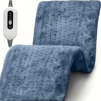 Soft Flannel Electric Heating Pad – 12”x24” Wrap with 4 Heat Settings, Auto Shut-Off, Fast Heating, Machine Washable for Full-Body Relief