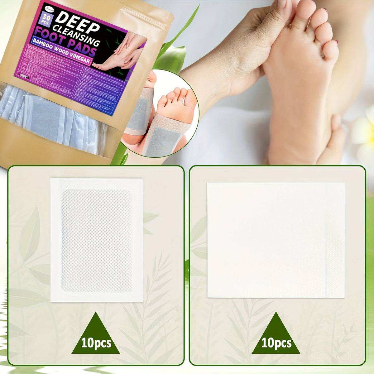 Natural Foot Cleansing Detox Pads – Easy Overnight Detox and Soothing Foot Therapy to Cleanse, Relax, and Restore Body Balance Naturally