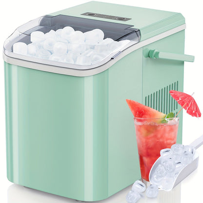 Portable Ice Nugget Maker – 26.5lbs Daily Output, Self-Cleaning, 9 Ice Cubes in 6 Minutes, Perfect for Kitchens, Parties, Camping & RVs