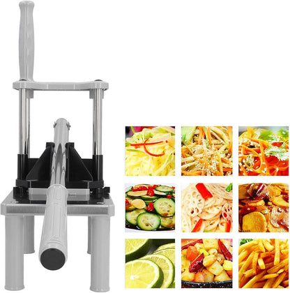 Commercial French Fry Cutter Manual Tool – Heavy-Duty Vegetable Cutter, Potato Chips & Fry Chopper, Easy Dicer, Perfect for Restaurants and Home Kitchens