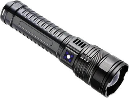 Tactical LED Flashlight – 1000W Built-in Battery Emergency Spotlight, 15000mAh Power with 9km Long-Range Beam