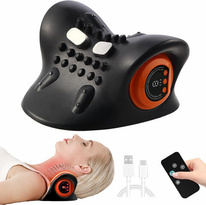 Cervical Massager Pillow – Portable Traction Therapy for Neck & Head Pain Relief with Acupoint Stimulation for Adults