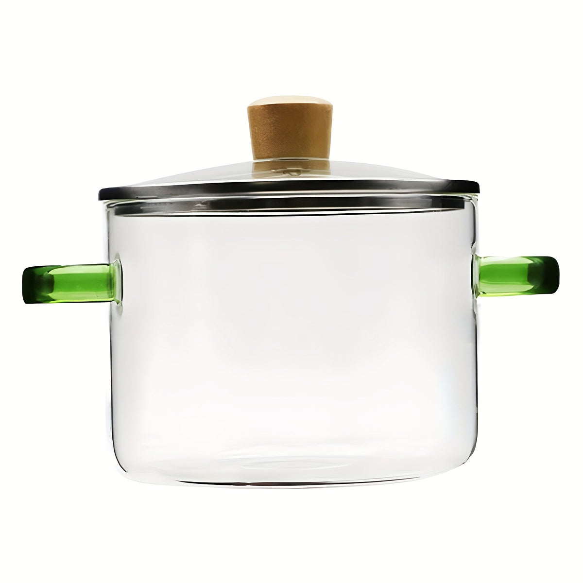 Borosilicate Glass Cooking Pot – 54oz Heat-Resistant Transparent Soup Pot for Stove & Oven, Easy Clean Kitchen Essential