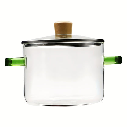 Borosilicate Glass Cooking Pot – 54oz Heat-Resistant Transparent Soup Pot for Stove & Oven, Easy Clean Kitchen Essential