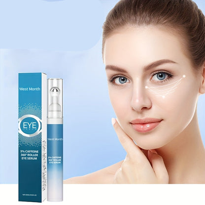 1pc Eye Serum with Caffeine, Hyaluronic Acid & Niacinamide, Hydrating, Moisturizing &Firming Light Beige, The Look Of Dark Circles, Brighten Light Beige, Lifting Eye Light Beige with 360° Massage Roller Ball, for All Light Beige Types