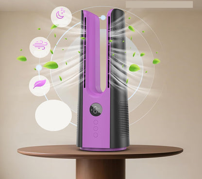 Mini Bladeless Desktop Fan - Air Cooler with Spray Humidifier and Circulating Cool Air for Office or Personal Use
