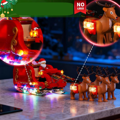 LED Light Kit for LEGO 40499 Santa’s Sleigh – Decorative Christmas Lighting Add-On with Battery Box for Festive Display Enhancement