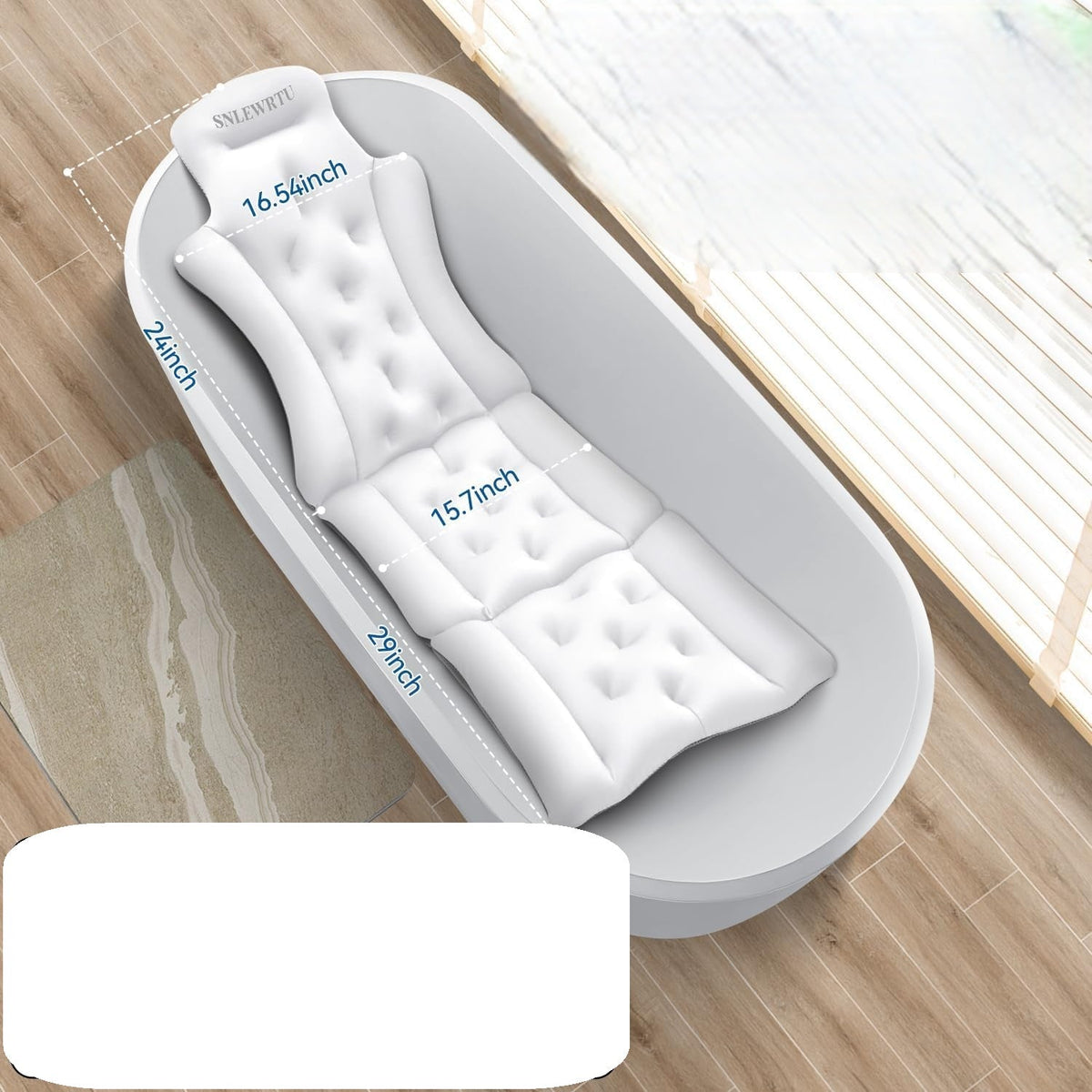 Suction Cup Bath Pillow Mat – 96 Ergonomic Non-Slip Cushion for Head & Back Support, Spa-Like Comfort for Adults