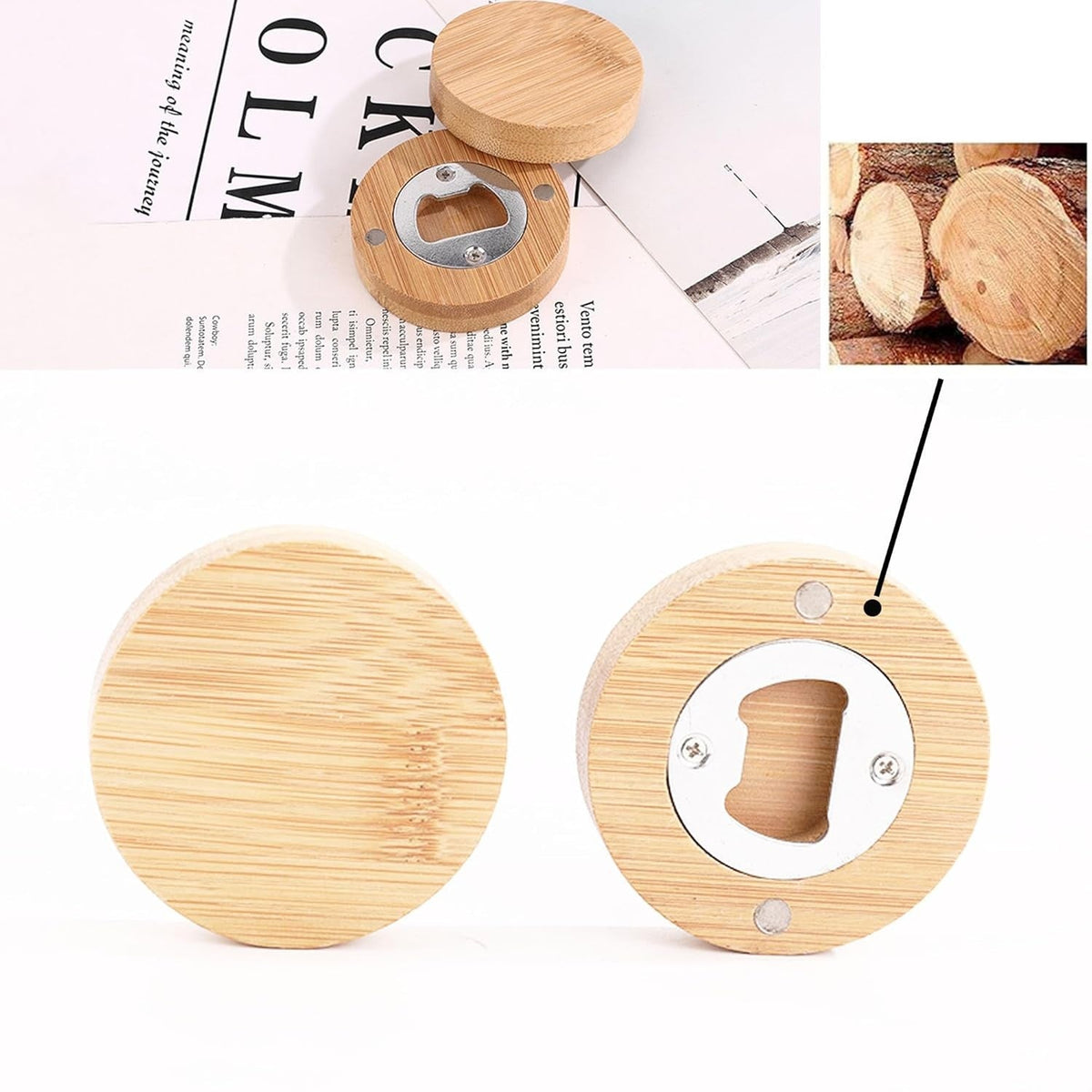 Blank Bamboo Bottle Opener Set – 45/25/15/5pcs Eco-Friendly Bar Tools & Wedding Guest Favors