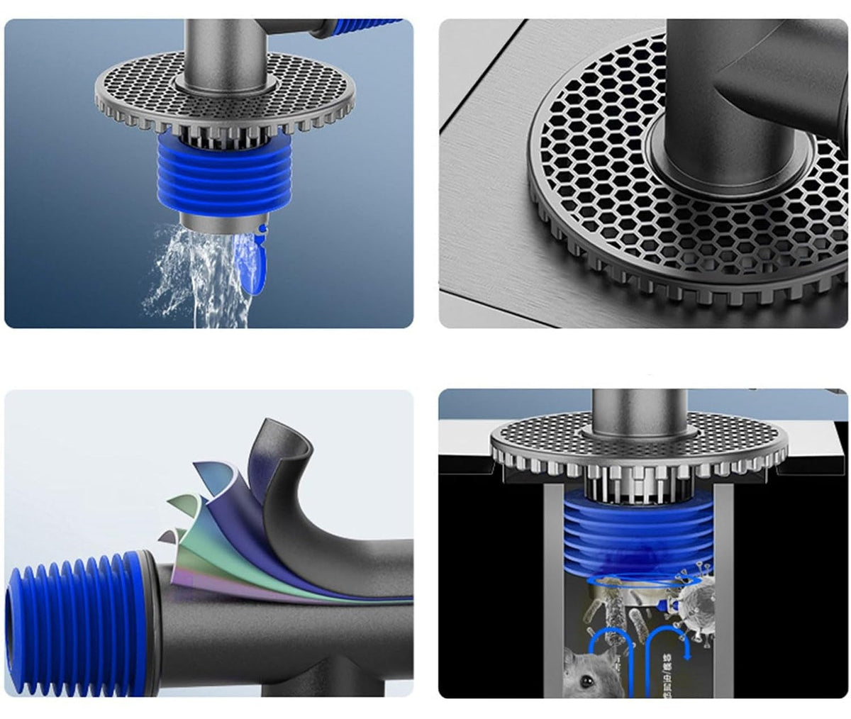 Universal Washing Machine Drain Connector – 2-in-1  Floor Sewer Adapter for Sinks, Washrooms, Laundry Hoses & Anti-Leak Plumbing Installations