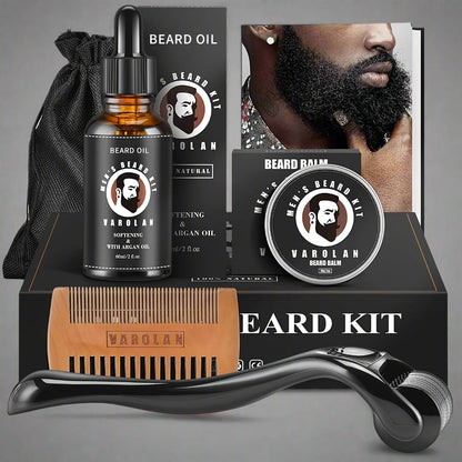 Beard Oil Set - Beard Beauty Set, Beard Oil (2 Oz), Beard Comb, Beard Ebook, Storage Bag, Beard Men'S Gift Set, Suitable for Boyfriends, Husbands, Fathers, Sons, Grandfathers, Gift for Valentine'S Day