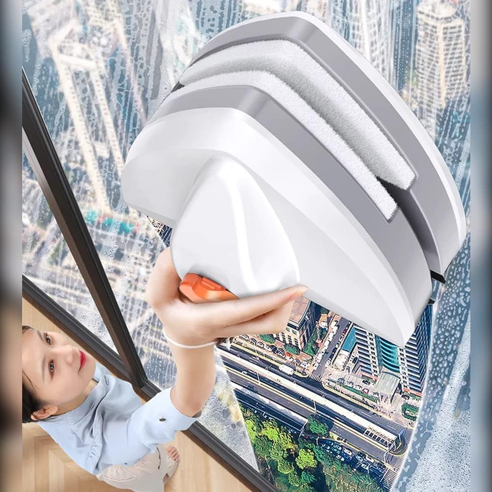Double-Sided Magnetic Glass Window Cleaner – Household Tool with Drainage Wiper & Auto-Clean Feature for Seamless Streak-Free Glass Cleaning at Home