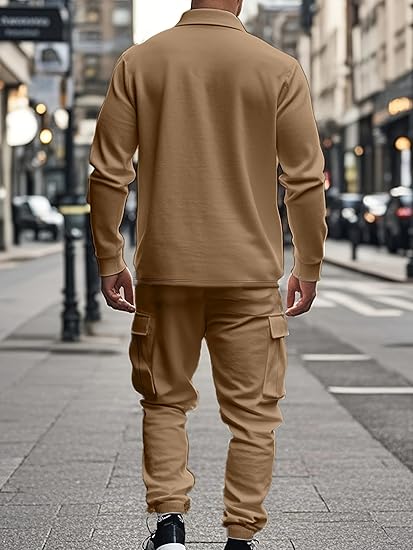 Men’s Fleece Lapel Jacket – Single-Breasted Outerwear with Pockets, Casual European Style for Autumn & Winter