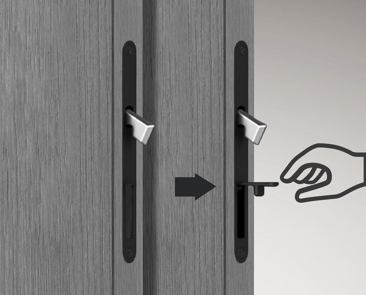 Invisible Entry Hook Pocket Door Lock –  With Interior Lock Fittings, Modern Sliding Hardware for Doors, Rooms, or Minimalist Spaces