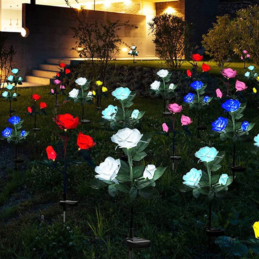 Solar Rose Garden Lights – Decorative Outdoor Flower Lamps for Yard, Patio & Lawn Décor