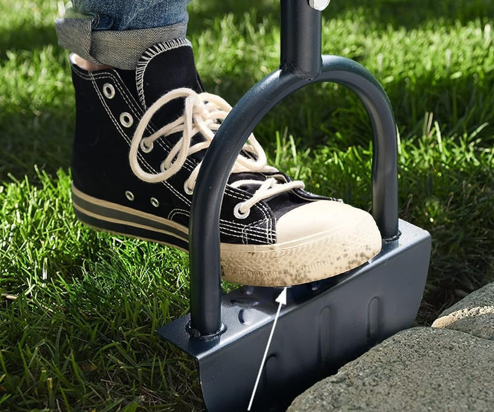 Half Moon Lawn Edger Shovel – Manual Grass Trimming and Landscaping Tool with Serrated Blade for Perfect Garden Borders and Weed Removal