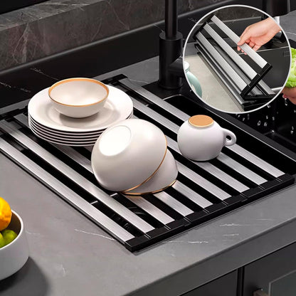 Foldable Stainless Steel Kitchen Sink Drainer – Retractable Dish Storage Rack and Multi-Purpose Bowl Basket for Everyday Kitchen Use