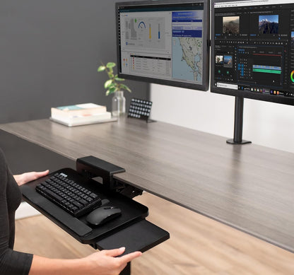 Adjustable Keyboard Tray – Slide-Out Under-Desk Holder with Height & Angle Control for Comfort Typing at Home & Office