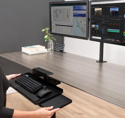 Adjustable Keyboard Tray – Slide-Out Under-Desk Holder with Height & Angle Control for Comfort Typing at Home & Office