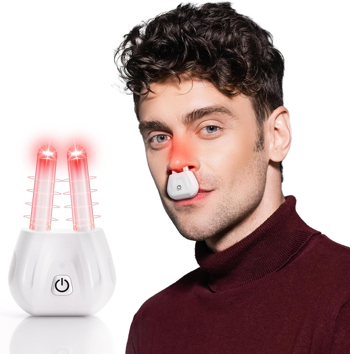 Smart Infrared Light Nose Therapy Device – Laser Phototherapy for Rhinitis, Allergy Relief, and Nasal Congestion Soothing Treatment