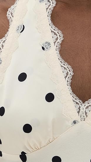 Satin Polka Dot Mini Dress – Women’s Lace Halter Deep V-Neck Sleeveless Backless Beach & Club Outfit