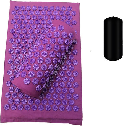 Acupressure Yoga Mat & Pillow Set – Kuznetsov’s Spike Applicator for Full-Body Massage, Stress Relief & Foot Reflex Therapy
