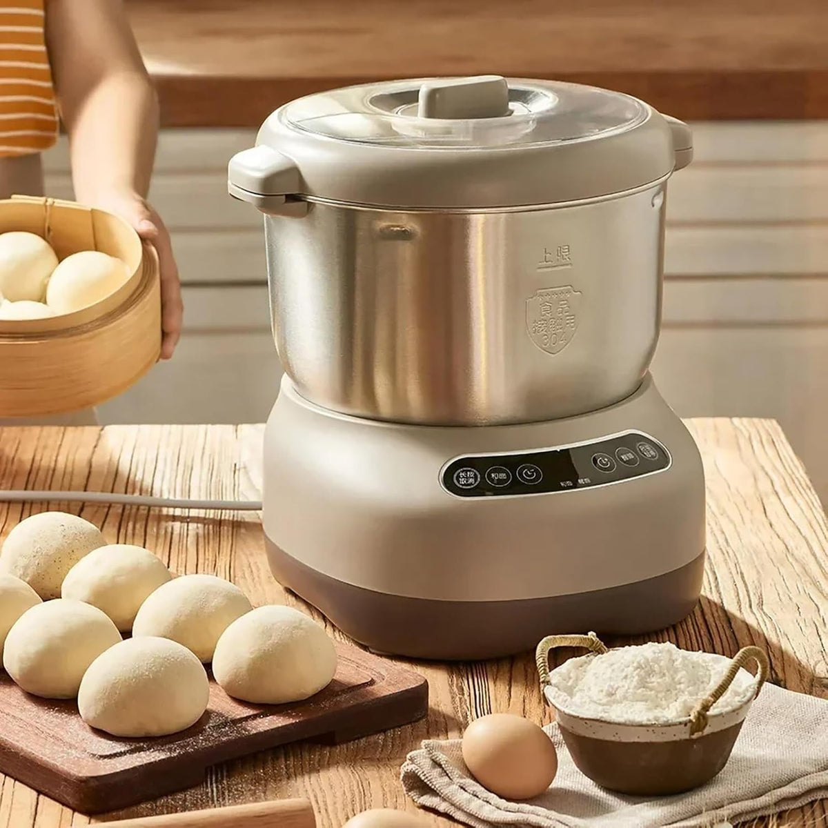 Professional Electric Dough Maker – 7L Stainless Steel Mixer with Ferment Function, Large Capacity, and Smart Touch Panel