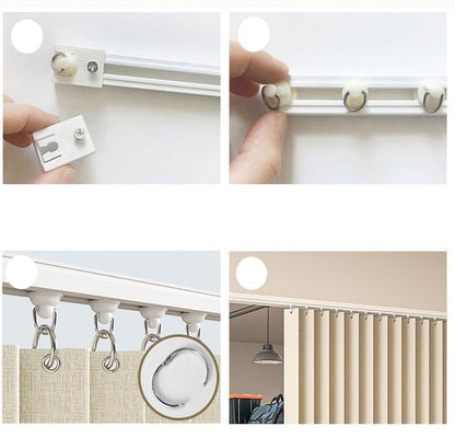 Blackout Door Curtain – Accordion Folding Room Divider Curtain for Doorways & Closets, Pleated Fabric Panel with Hooks