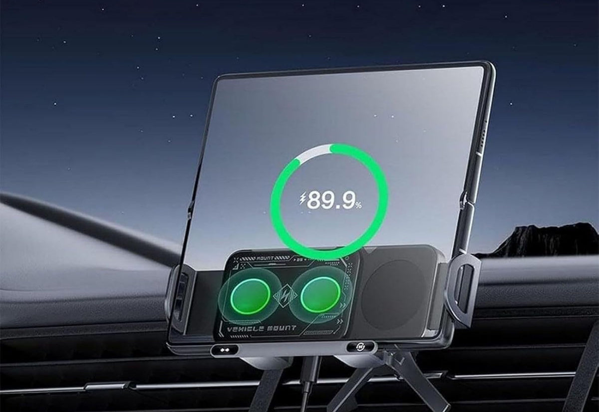 Wireless Car Charger & Rotating Phone Mount – 2-in-1  Fold Series & iPhone-Compatible Hands-Free Power for Every Drive