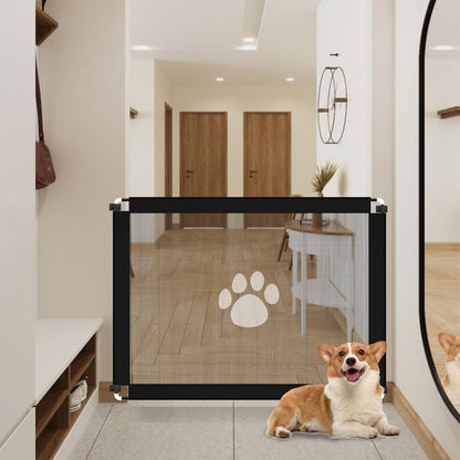 Portable Folding Pet Safety Gate – Durable Mesh Barrier for Dogs and Puppies, Easy Installation, Compact Storage, and Space-Saving Design