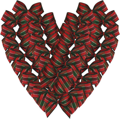 Satin Christmas Ribbon Bow Set – Handmade DIY Gift Wrapping Bows for Crafts, Hair Accessories, Xmas Parties & New Year Decorations