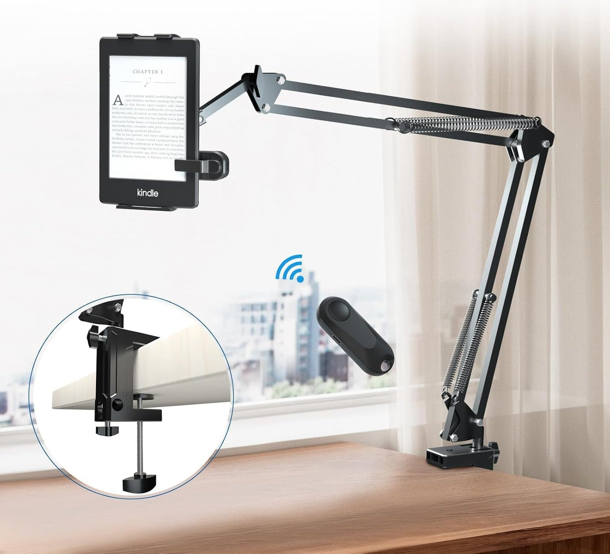 Rotatable Tablet Bed Stand – Long Arm Holder for iPad, Samsung & Xiaomi Tablets (4-12.9”) for Comfortable Viewing in Any Position