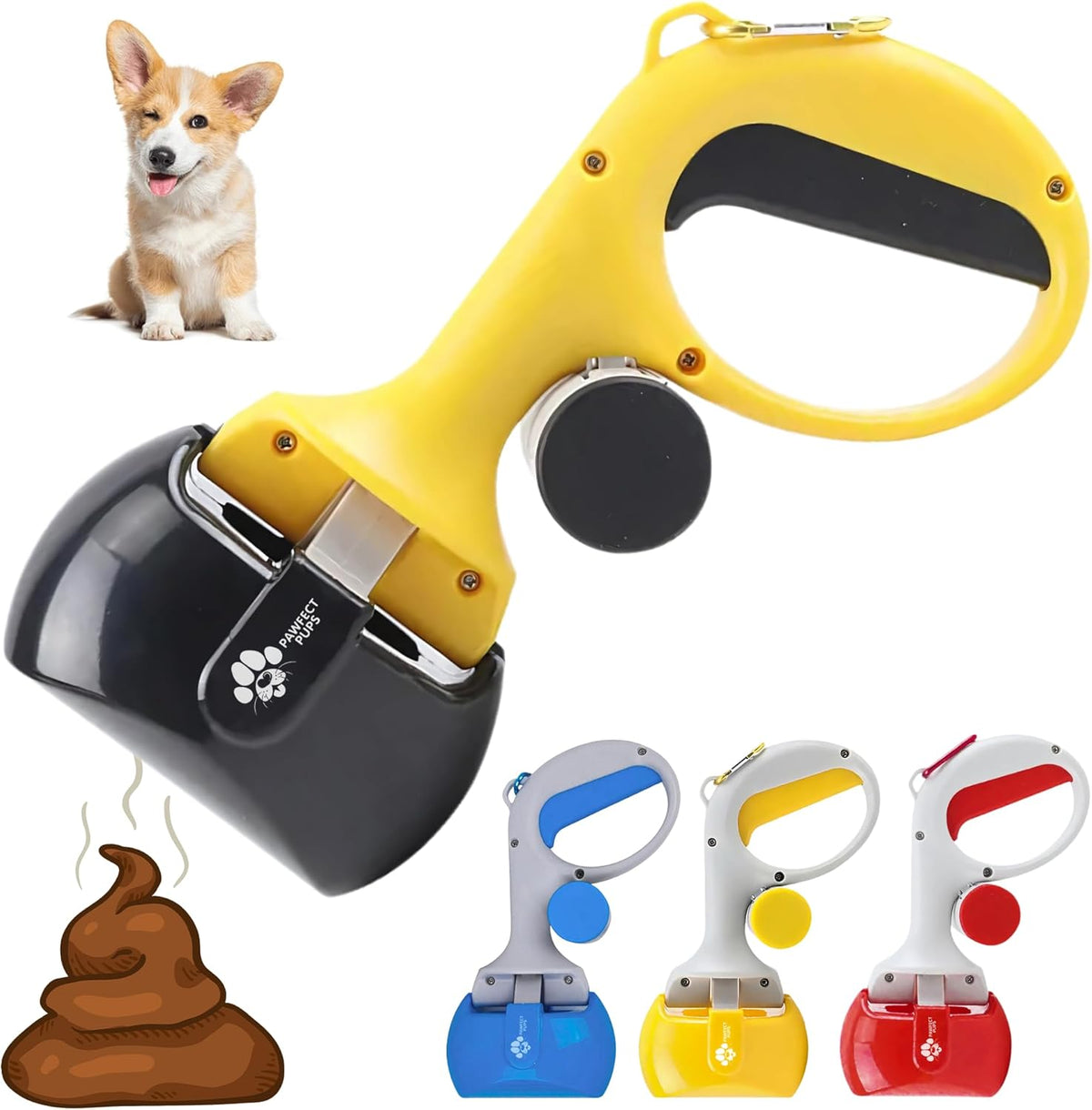 Portable Dog Pooper Scooper – Built-In Bag Dispenser for Easy Waste Pickup, Great for Walks with Small or Medium Dogs