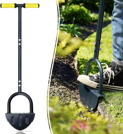 Half Moon Lawn Edger Shovel – Manual Grass Trimming and Landscaping Tool with Serrated Blade for Perfect Garden Borders and Weed Removal
