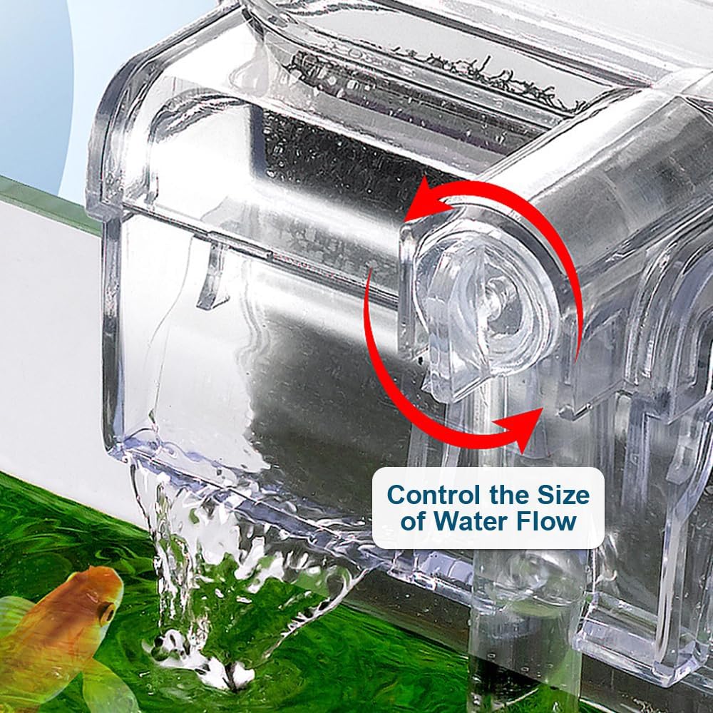 Silent Aquarium Filter - External Fish Tank Filter with Adjustable Flow for Clean, Quiet Aquatic Life Maintenance