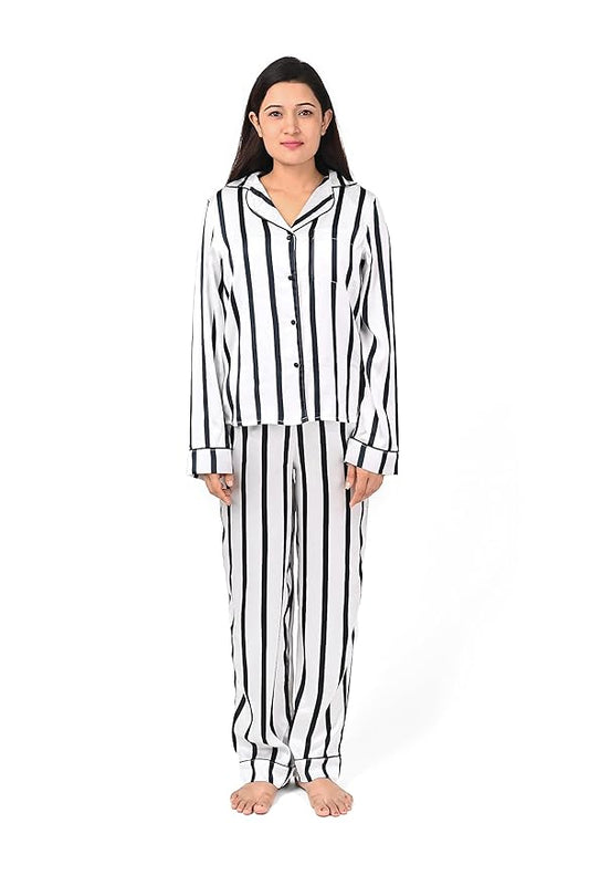 African Fashion Two Piece Set Striped Long Sleeve –  Button Shirt and Wide-Leg Pants for Chic Seasonal Style