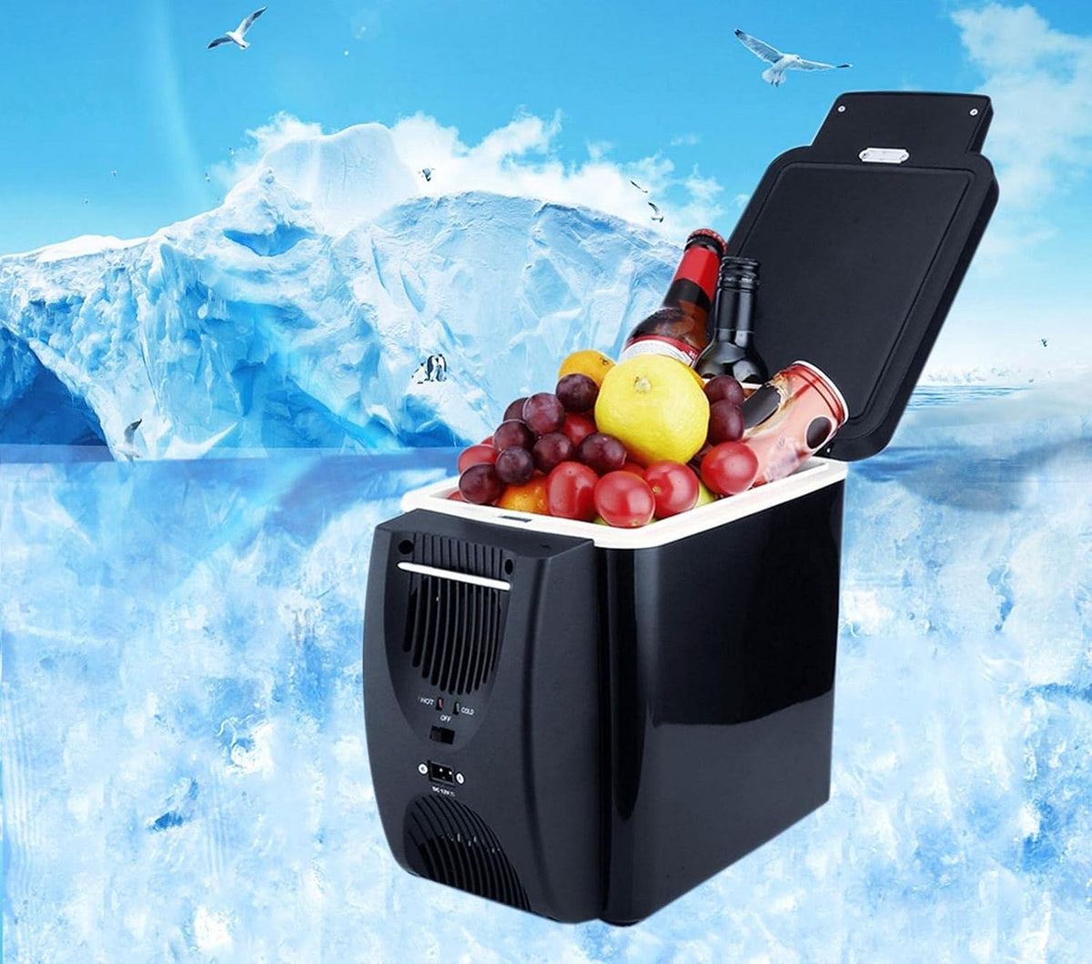 Mini Car Refrigerator 6L – Portable 12V Thermoelectric Cooler for Fruits, Drinks and Travel Use