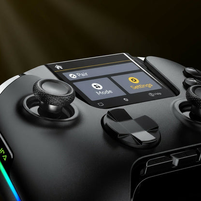 Wireless Gaming Controller V2 with Screen & Charging Dock – Hall Effect Sticks, RGB, for PC, Switch, iOS & Android (Not for Xbox/PS5)