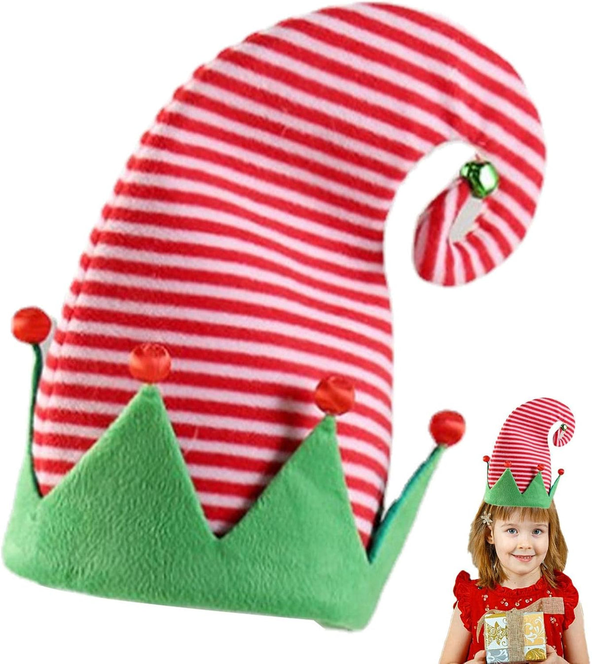 Creative Christmas Elf Hat – Fun Holiday Party Costume Accessory for Dances, Parades, Clown Dress-Up, and Festive Celebrations with Playful Seasonal Style