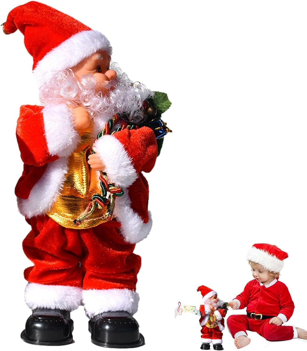 Electric Singing Dancing Santa Doll – Funny Musical Shaking Christmas Toy with Moving Head and Feet, Perfect Holiday Ornament and Gift for Kids & Family